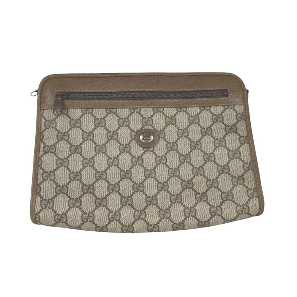 Gucci GUCCI Vintage GG Supreme Canvas Second Bag, Brown, Men's z11014